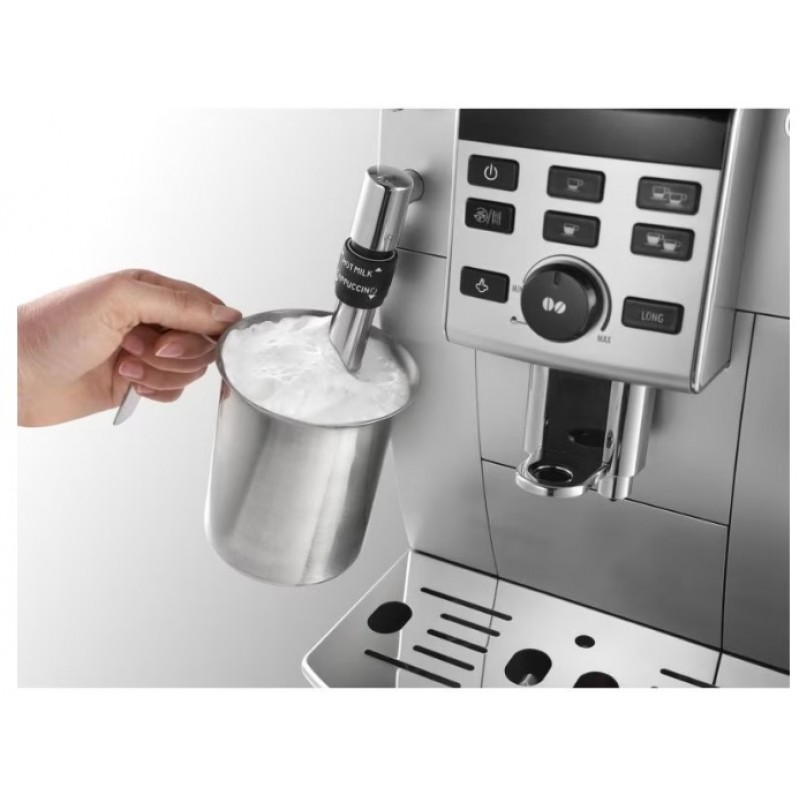 Espressor DeLonghi ECAM 25.120 SB, 1.8 L, 1450 W, sistem capuccino, Argintiu