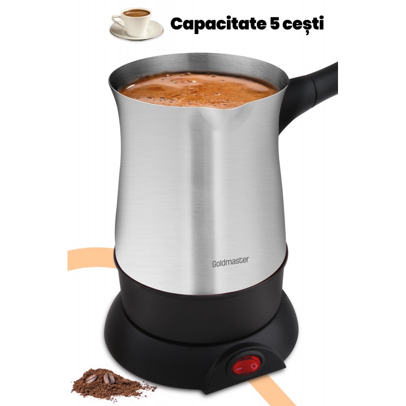 Ibric electric de cafea, Goldmaster Hunkar, Inox, GM-7315