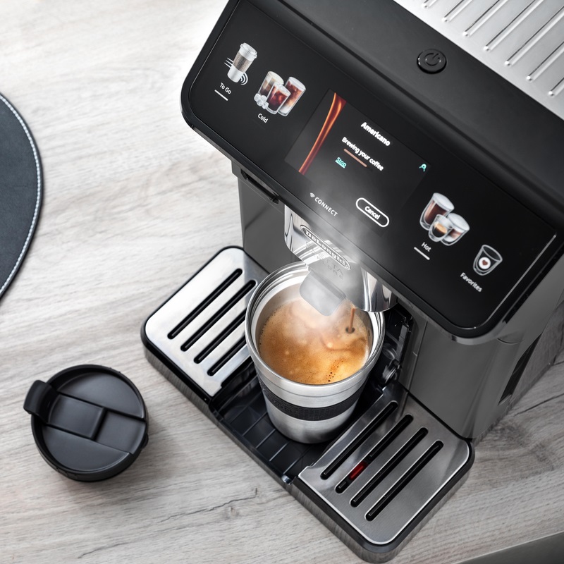 Espressor automat De’Longhi Eletta Explore ECAM 450.86.T, 2 Carafe cu tehnologie LatteCrema, Tehnologie de extractie la rece, Rasnita cu tehnologie Bean Adapt, Coffee Link App, Cana 473 ml, 1450W, 19 bar