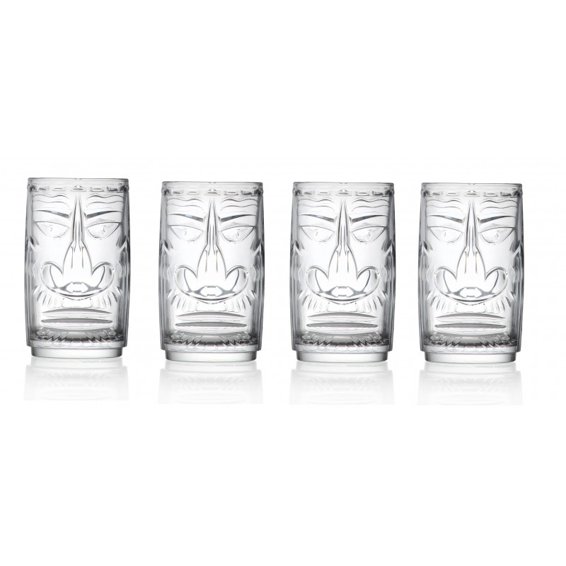 Set 4 pahare pentru sucuri si cocktail-uri Tiki Sardinia RCR Crystal, 46 cl, Stivuibile