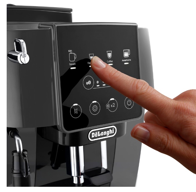 Espressor automat DeLonghi Magnifica Start ECAM 220.22.GB, 1450 W, 1.8 l, 15 bar, sistem de spumare lapte manual, negru/ gri