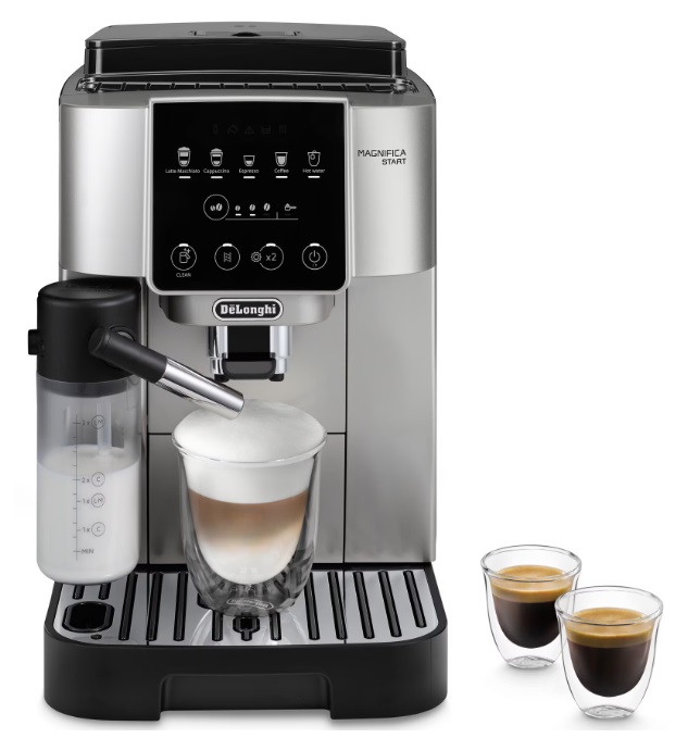 Espressor automat DeLonghi Magnifica Start ECAM 220.80.SB, 1,8 l, 15 bar, carafa cu tehnologie LatteCrema, 1450 W, Negru-Argintiu