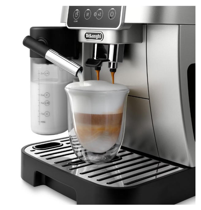 Espressor automat DeLonghi Magnifica Start ECAM 220.80.SB, 1,8 l, 15 bar, carafa cu tehnologie LatteCrema, 1450 W, Negru-Argintiu