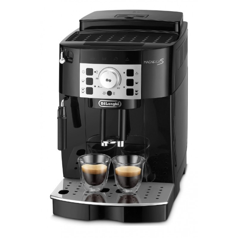 Espressor automat DeLonghi Magnifica S ECAM 22.112.B, sistem manual de spumare, rasnita cu 13 setari, 1450 W, 15 bari, 1.8 l, Negru