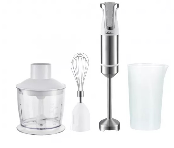 Blender, chopper si mixer 3 in 1 din otel inoxidabil cu vas gradat de 700 ml, Ardes Trinity, 1000w