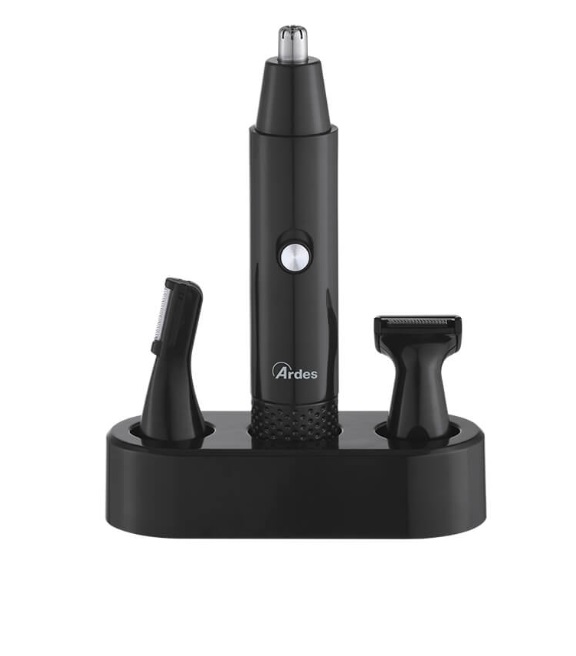 Trimmer 3 in 1 pentru nas si urechi Puternic si silentios. Cu 4 accesorii, baza suport si kit de intretinere.