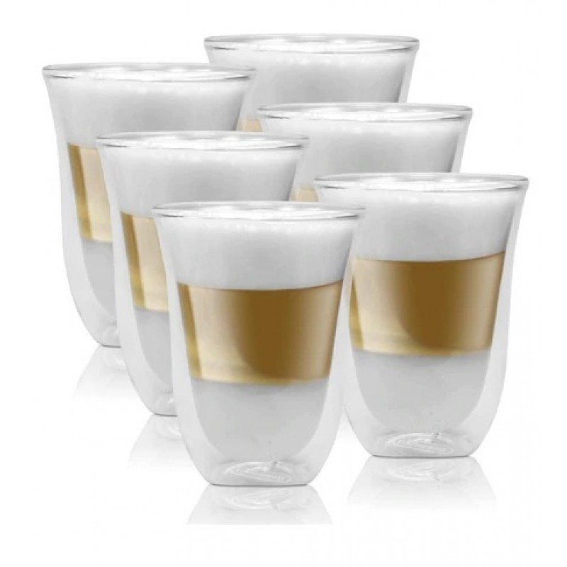 Set 6 pahare cappuccino 190 ml, Fancy Collection DeLonghi