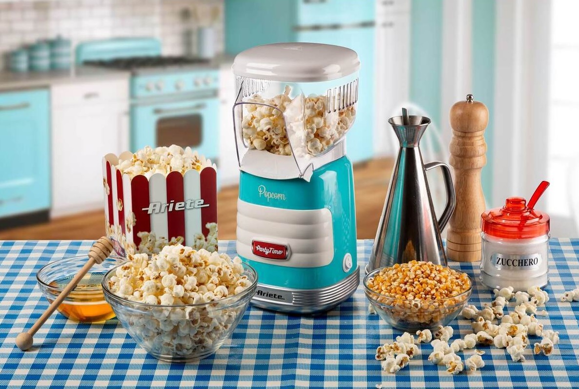 Aparat popcorn Party Time 2956 Ariete, 1100W, 60 gr, Blue