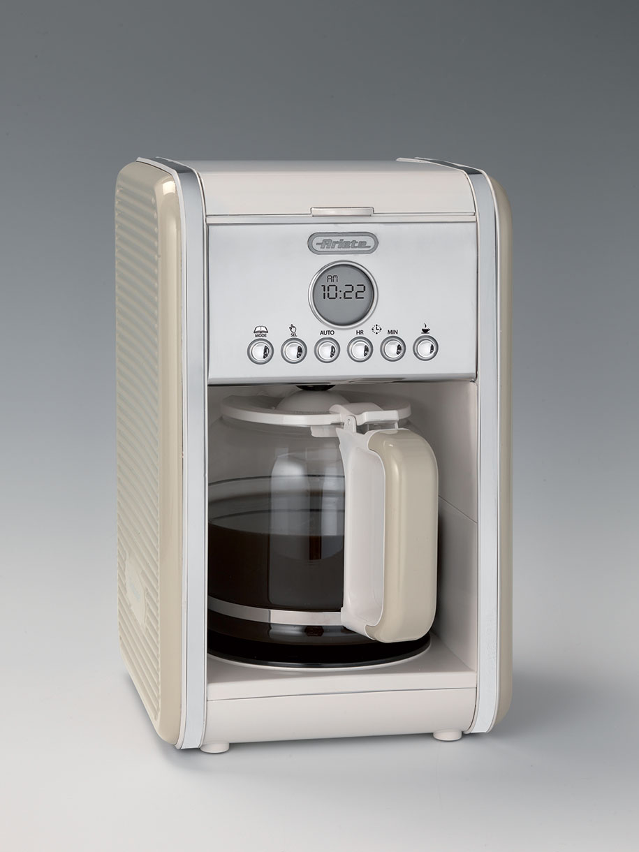 Filtru de cafea Ariete 1342 Vintage, 4-12 cesti, Display LCD, Crem / Beige