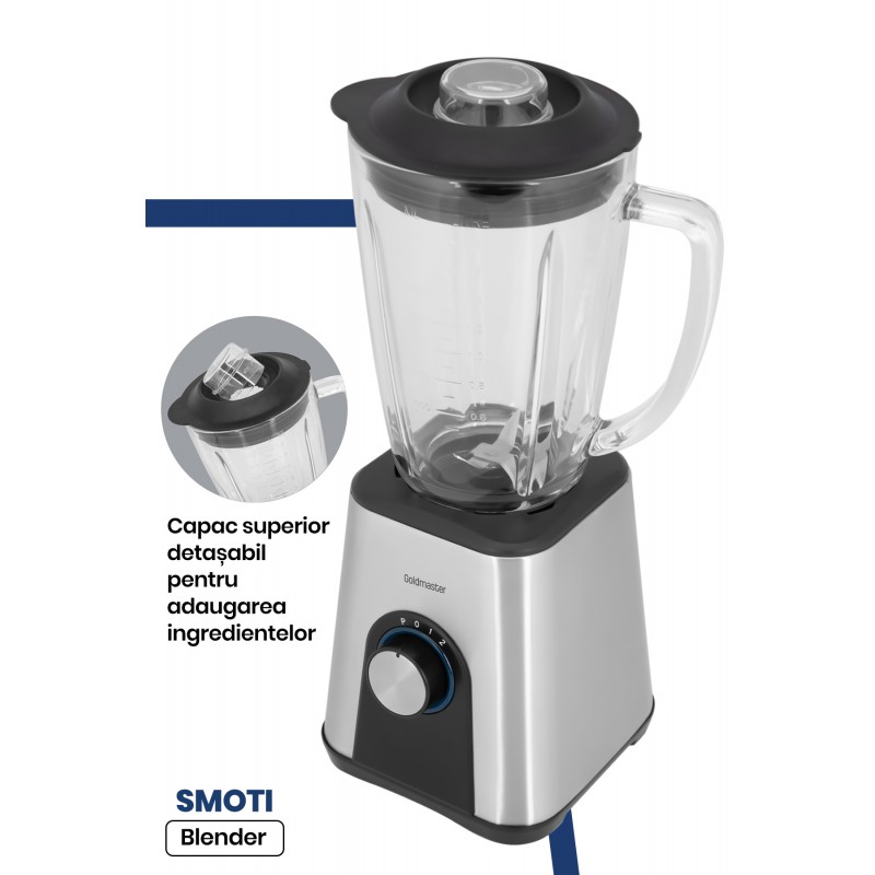 Blender Smoti Goldmaster GM-7254,1000 W,Lame inox,Negru