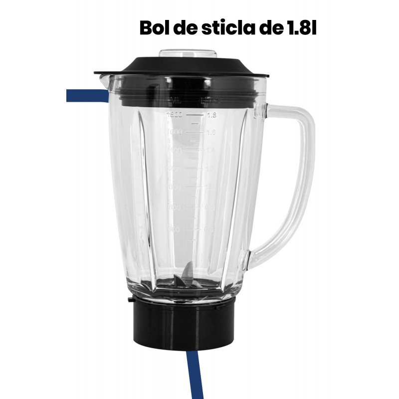 Blender Smoti Goldmaster GM-7254,1000 W,Lame inox,Negru