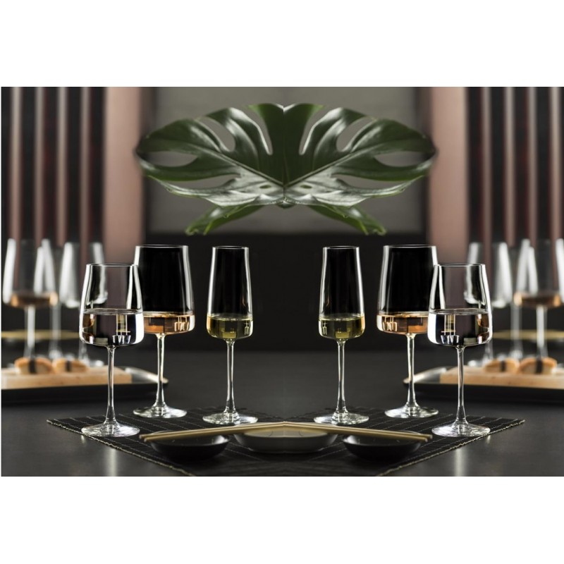 Set 6 pahare cu picior pentru vin alb Essential 43, RCR Crystal, 43 cl