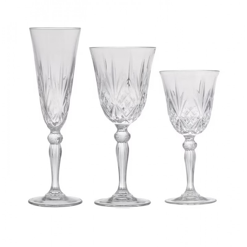 Set pahare 18 piese Melodia, Rcr Crystal, Apa / Vin / Sampanie Delcaffe.ro