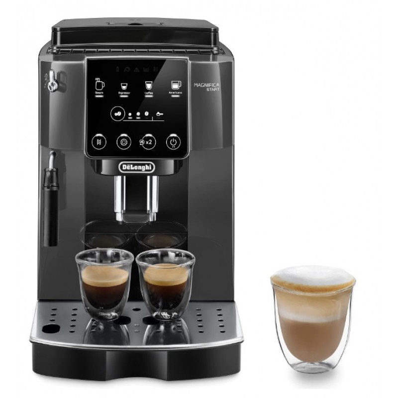 Espressor automat DeLonghi Magnifica Start ECAM 220.22.GB, 1450 W, 1.8 l, 15 bar, sistem de spumare lapte manual, negru/ gri