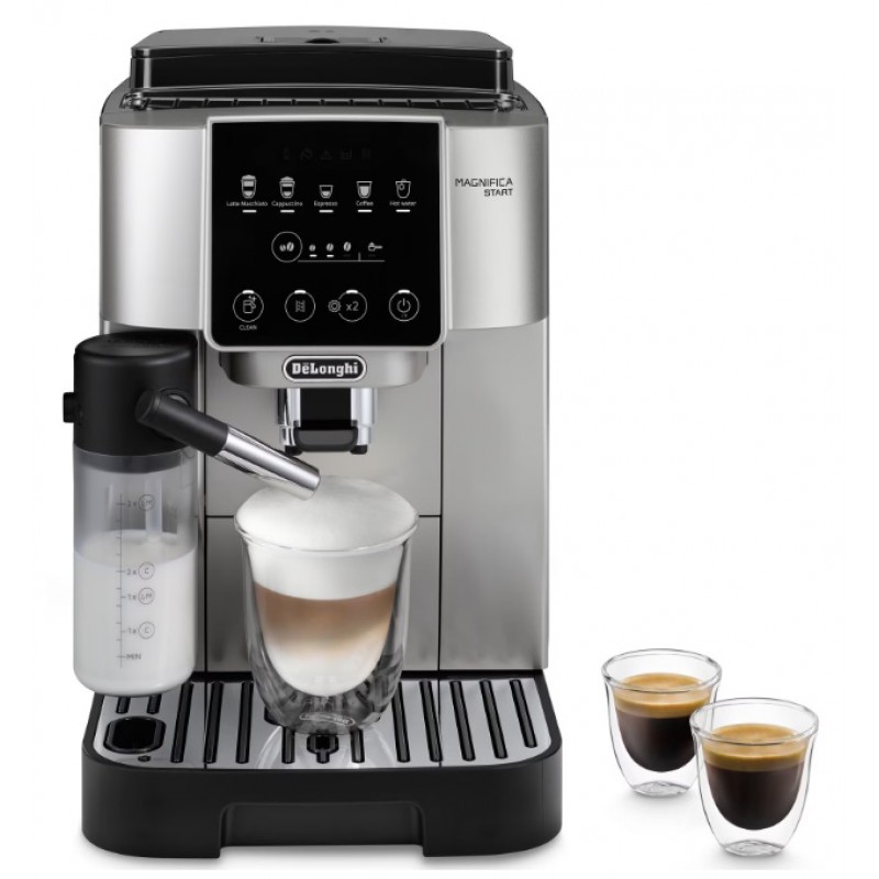 Espressor automat DeLonghi Magnifica Start ECAM 220.80.SB, 1,8 l, 15 bar, carafa cu tehnologie LatteCrema, 1450 W, Negru-Argintiu