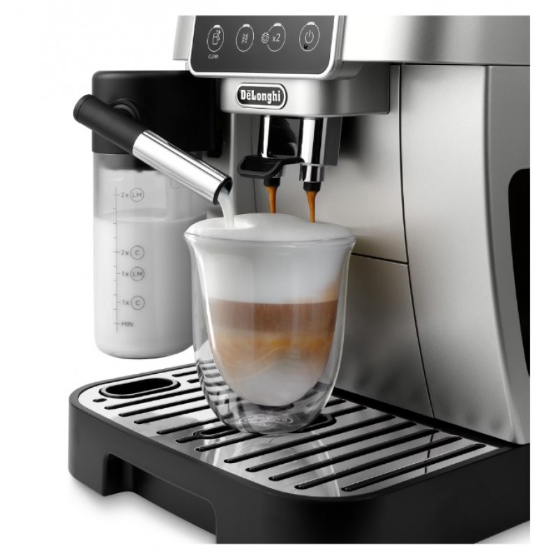 Espressor automat DeLonghi Magnifica Start ECAM 220.80.SB, 1,8 l, 15 bar, carafa cu tehnologie LatteCrema, 1450 W, Negru-Argintiu