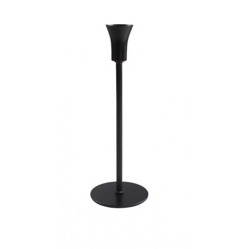 Suport lumanare metalic Deco Art, Diametru baza 9 cm, Inaltime 18 cm, Negru Delcaffe.ro