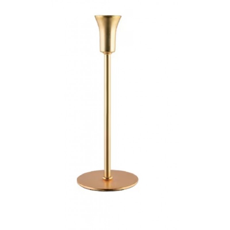 Suport lumanare metalic Deco Art, Diametru baza 9 cm, Inaltime 24 cm, Rose Gold Delcaffe.ro
