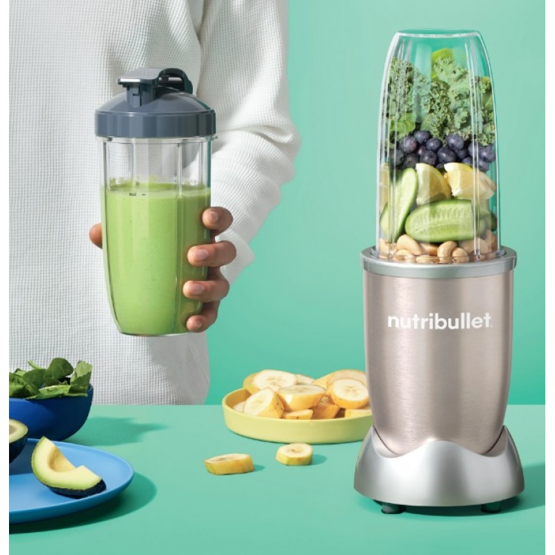 Blender Nutribullet Pro 0C22300006, 900 W, 1 viteza, cupa inalta 0.9l, cupa inalta 0.7l, 5 accesorii, Bronz