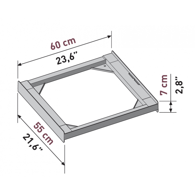 Kit universal de suprapunere a masinii de spalat si a uscatorului de rufe , Meliconi, TORRE BASIC STYLE L60