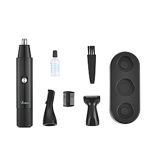 Trimmer 3 in 1 pentru nas si urechi Puternic si silentios. Cu 4 accesorii, baza suport si kit de intretinere.