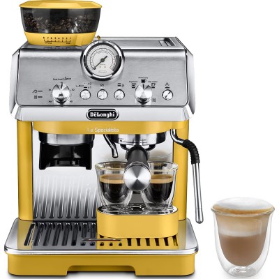 Espressor manual DELONGHI La Specialista Arte EC 9155.YE, 1.5l, 1300W, 15 bar, functia Active Temperature Control, galben-argintiu