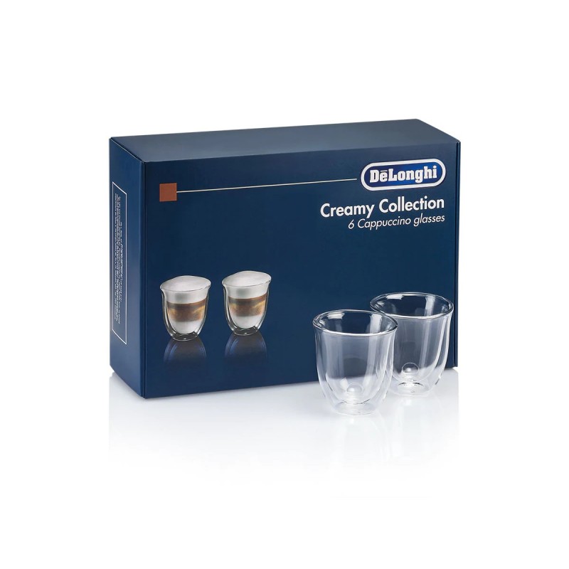 Set 6 pahare cappuccino 190 ml, Fancy Collection DeLonghi