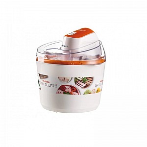 Aparat de inghetata, sorbet si iaurt Gran Gelato Ariete, capacitate 1.5 l, recipient detasabil, 12 W, buton On/Off, Alb/Portocaliu