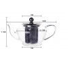 Ceainic din sticla thermo  TEA TIME, cu capac si infuzor inox, 450ml, DelCaffe