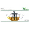 Ceainic din sticla thermo  TEA TIME, cu capac si infuzor inox, 450ml, DelCaffe