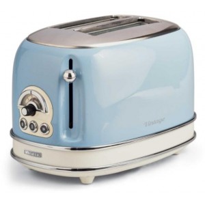 Prajitor de paine Ariete, 0155 Vintage, 810 W, 2 Felii, crem/bleu