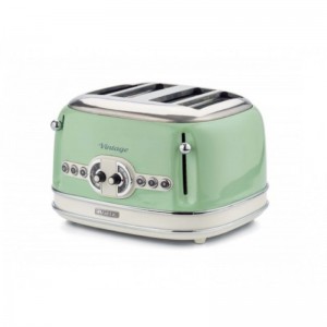 Prajitor de paine Ariete, 0156 Vintage, 1600 W, 4 Felii, crem/green