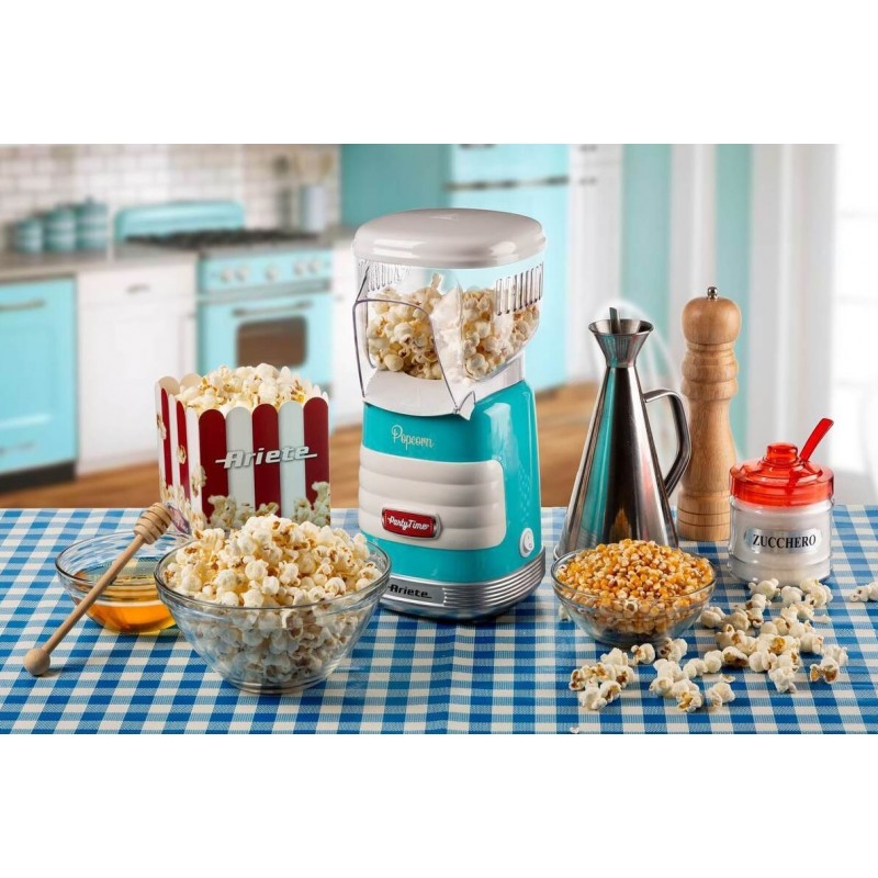 Aparat popcorn Party Time 2956 Ariete, 1100W, 60 gr, Blue