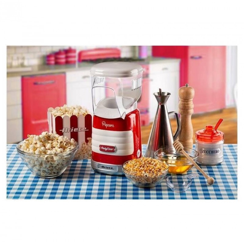 Aparat popcorn Party Time 2956 Ariete, 1100W, 60 gr, Rosu