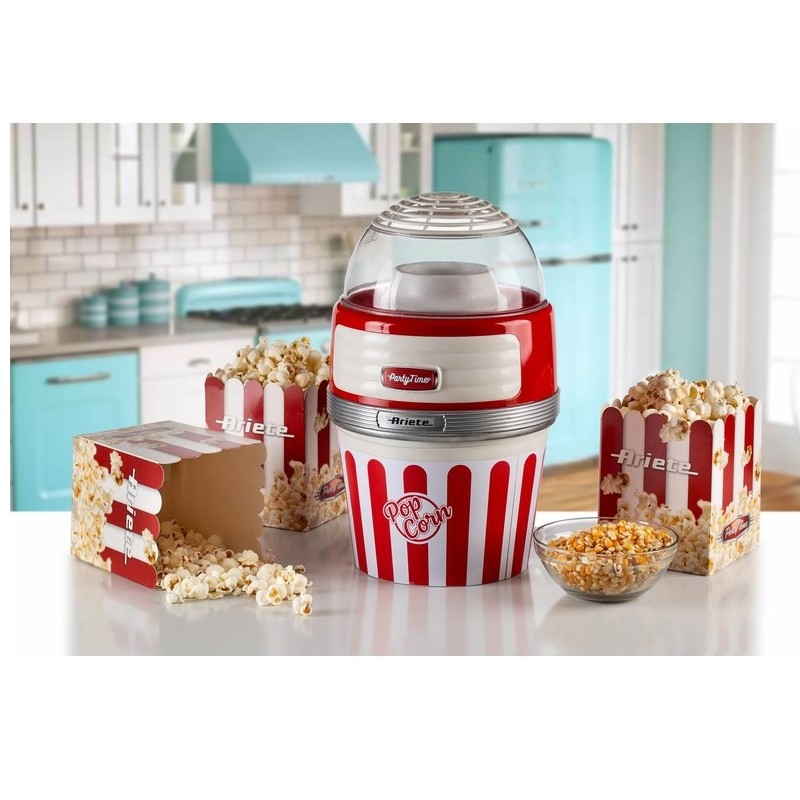 Aparat popcorn XL Party Time 2957 Ariete, 1100W, 60 gr, Rosu