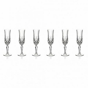 Set 6 pahare cu picior pentru sampanie Opera, Rcr Crystal