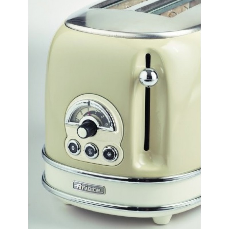 Prajitor de paine Ariete, 0155 Vintage, 810 W, 2 Felii, crem/beige