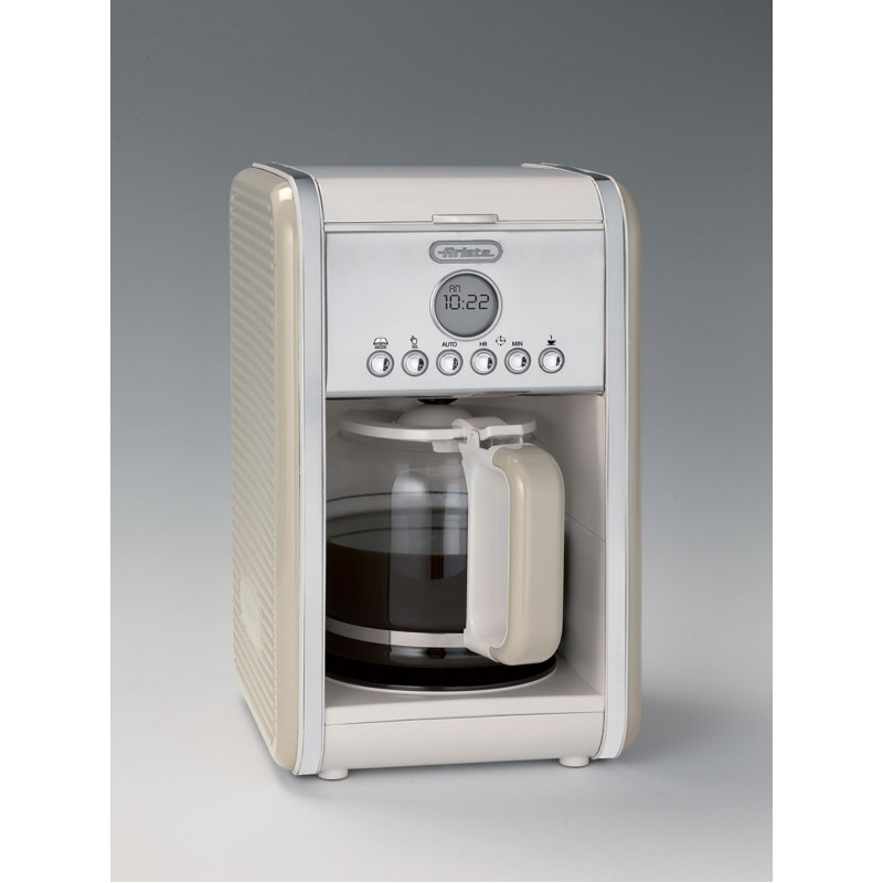 Filtru de cafea Ariete 1342 Vintage, 4-12 cesti, Display LCD, Crem / Beige