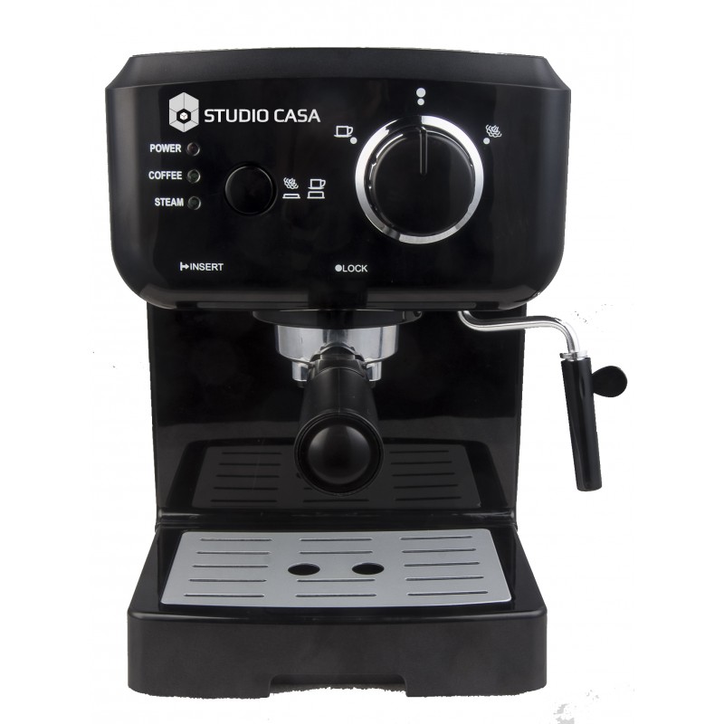 Espressor cu pompa Studio Casa Caffe Crema SC1901, 1140 W, 15 bar, 1.25 l, Negru