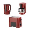 Pachet filtru de cafea , prajitor de paine si cana electrica Studio Casa, Neology, 900 W, 1.5 l, Carafa sticla, Rosu/ Negru