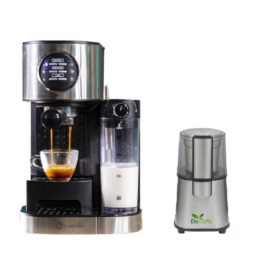 Pachet Espressor Cafea Studio Casa, Sc509 Barista Latte, 15Bar, Cu Rezervor Lapte + Rasnita Del Caffe Grind Master, 220W, 60G